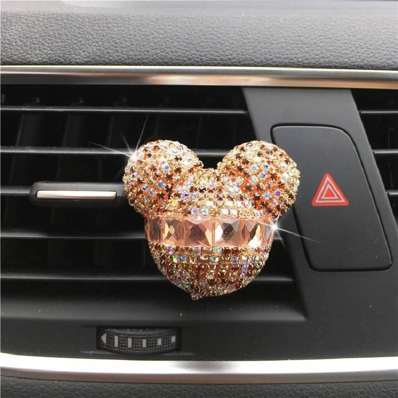 Car Perfume Mouse Air Conditioner Mouthpiece Fashion Classic Rhinestones