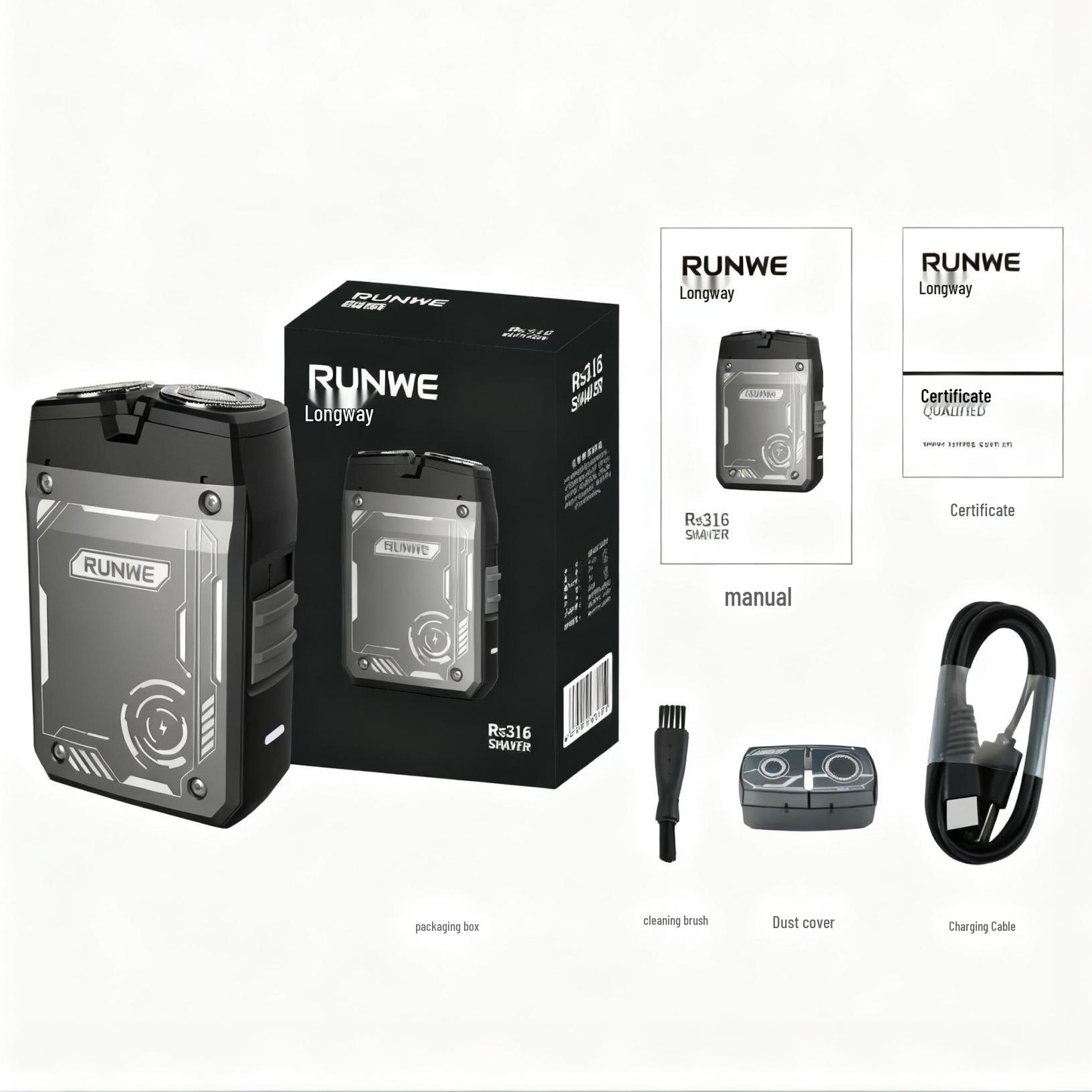 Langwei 316 Portable Ultra-Thin Double-Head Electric Shaver for Men