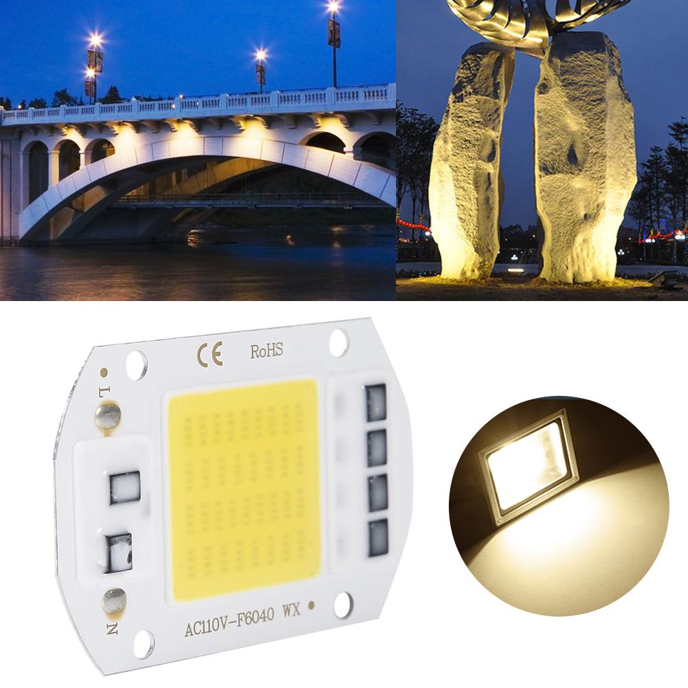 2PCS AC110V 50W High Bright Integrated LED Chip Light Source COB Chips 6x4cm Warm
