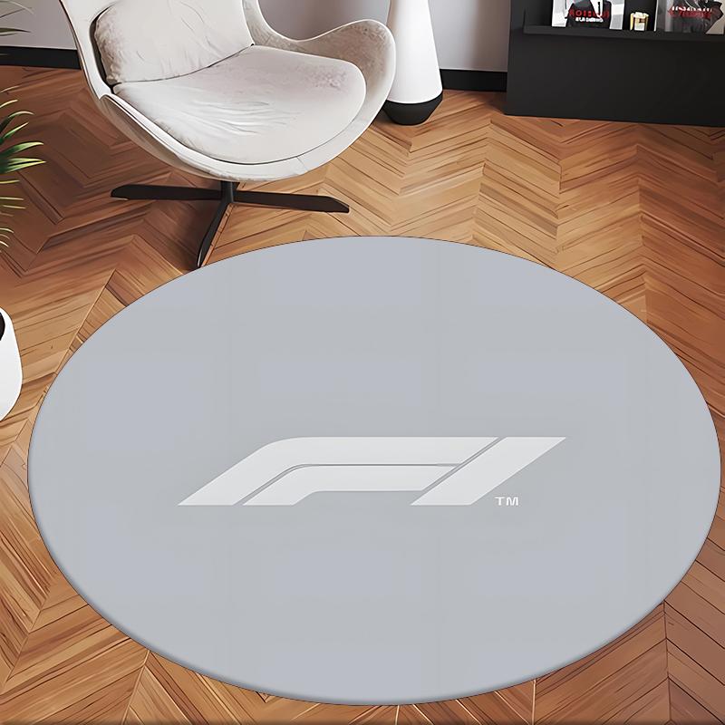 Formula 1 (28) Round Office Rug Decorative Floor Rug for Office Bedroom Living Room and Home Space