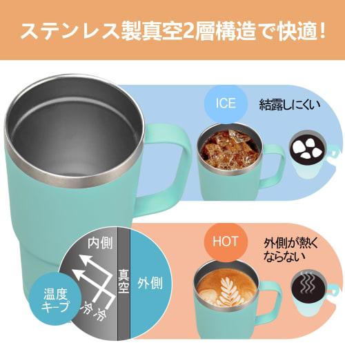 Livole Vacuum Insulated Stainless Steel Coffee Mug, Keeps Hot or Cold, 600ml Large Capacity, with Lid, Tumbler, Travel Mug, Handle, Large Double-Walle