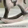Yousheng Wooden Rocking Horse Figurine Vintage Wood Carving Pony Statue Sculpture Home Office Desktop Decoration Ornament