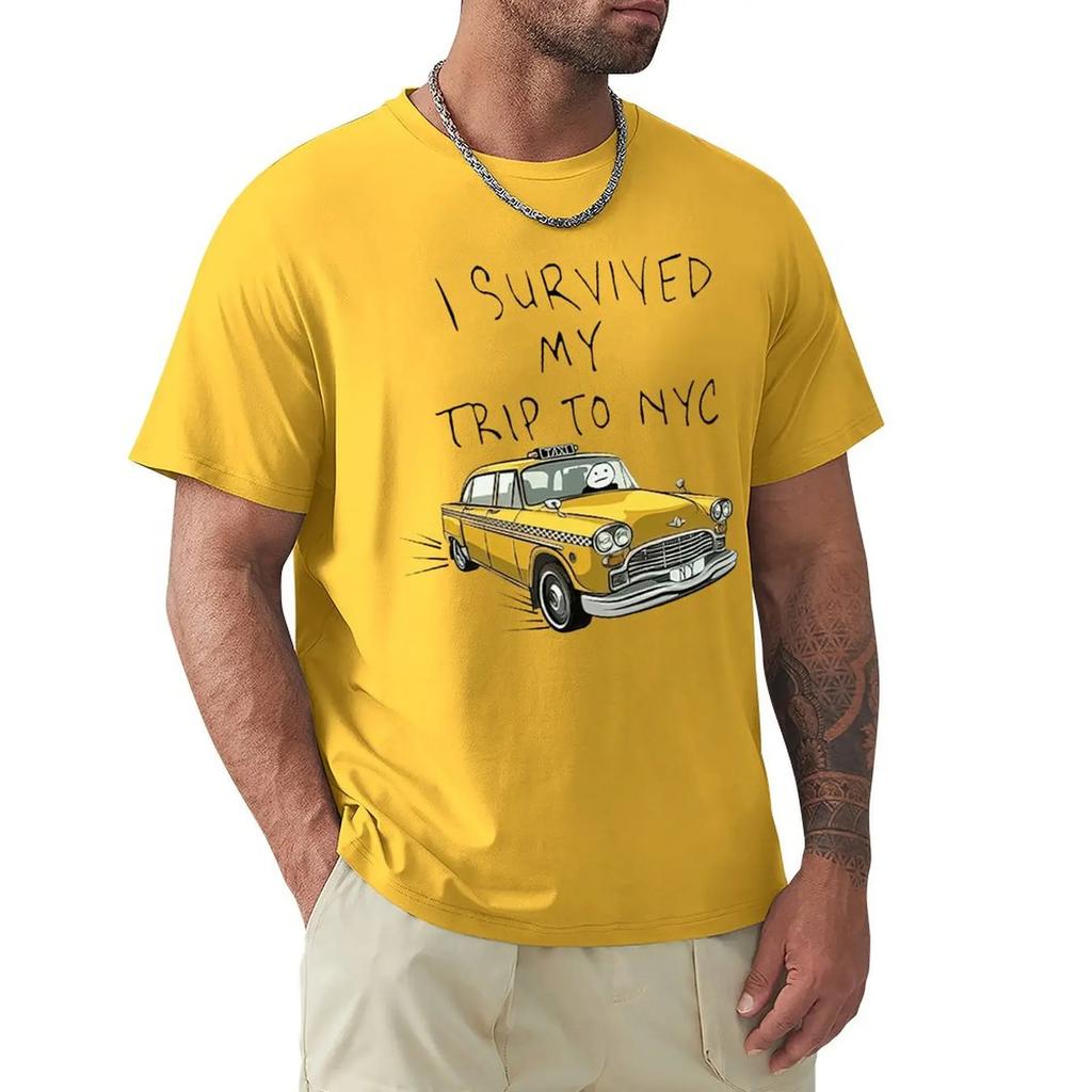 Tom  Same Style I Survived My Trip To NYC T Shirt Harajuku Short Sleeve T-shirt 100% Cotton Graphics Tshirt Tops