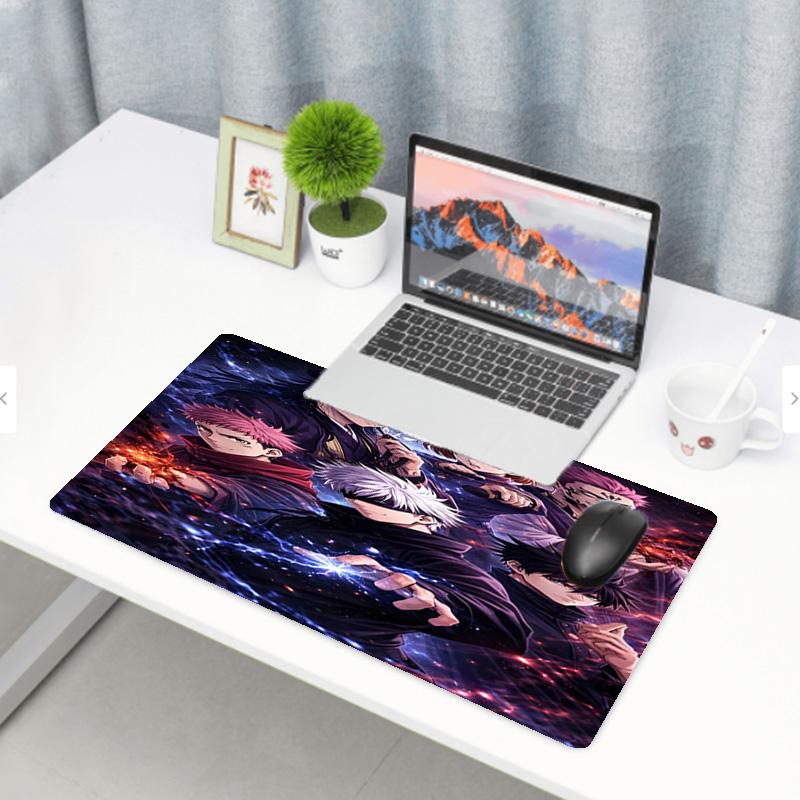 Jujutsu Kaisen Print Mouse Pad, Anti‑Slip Desktop keyboard Mat, for PC Laptop Gaming Working Daily Use, Cool Festival Surprise Gift