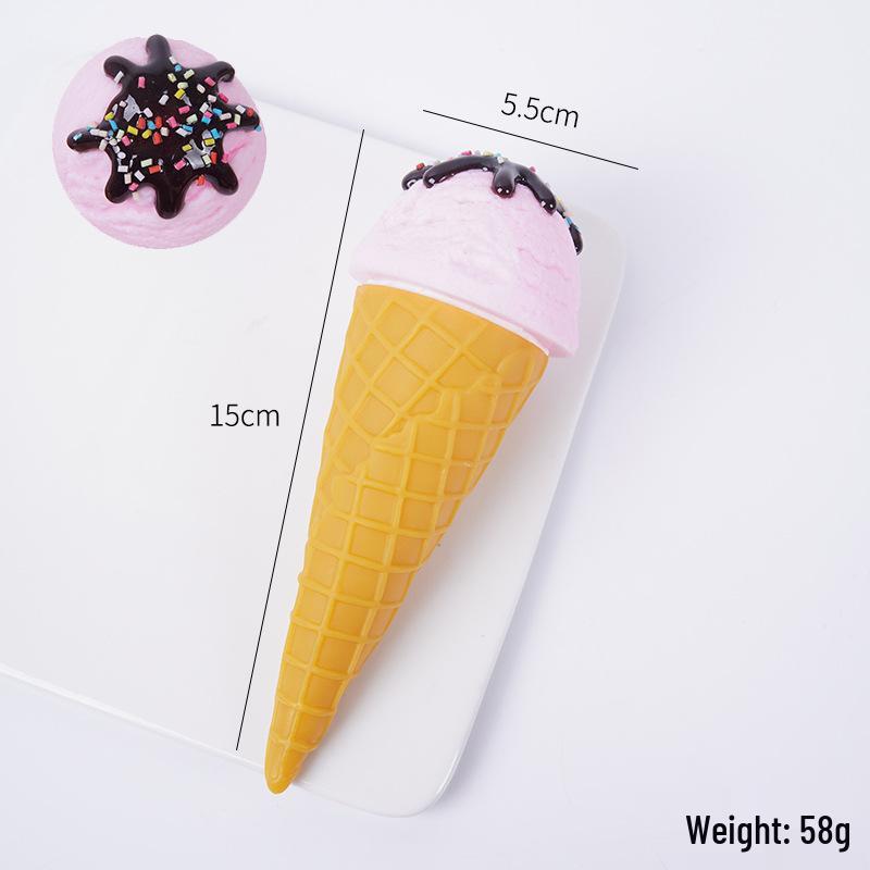 Handcrafted Realistic Ice Cream Ball Display Prop - Macaron Color Cone Toy