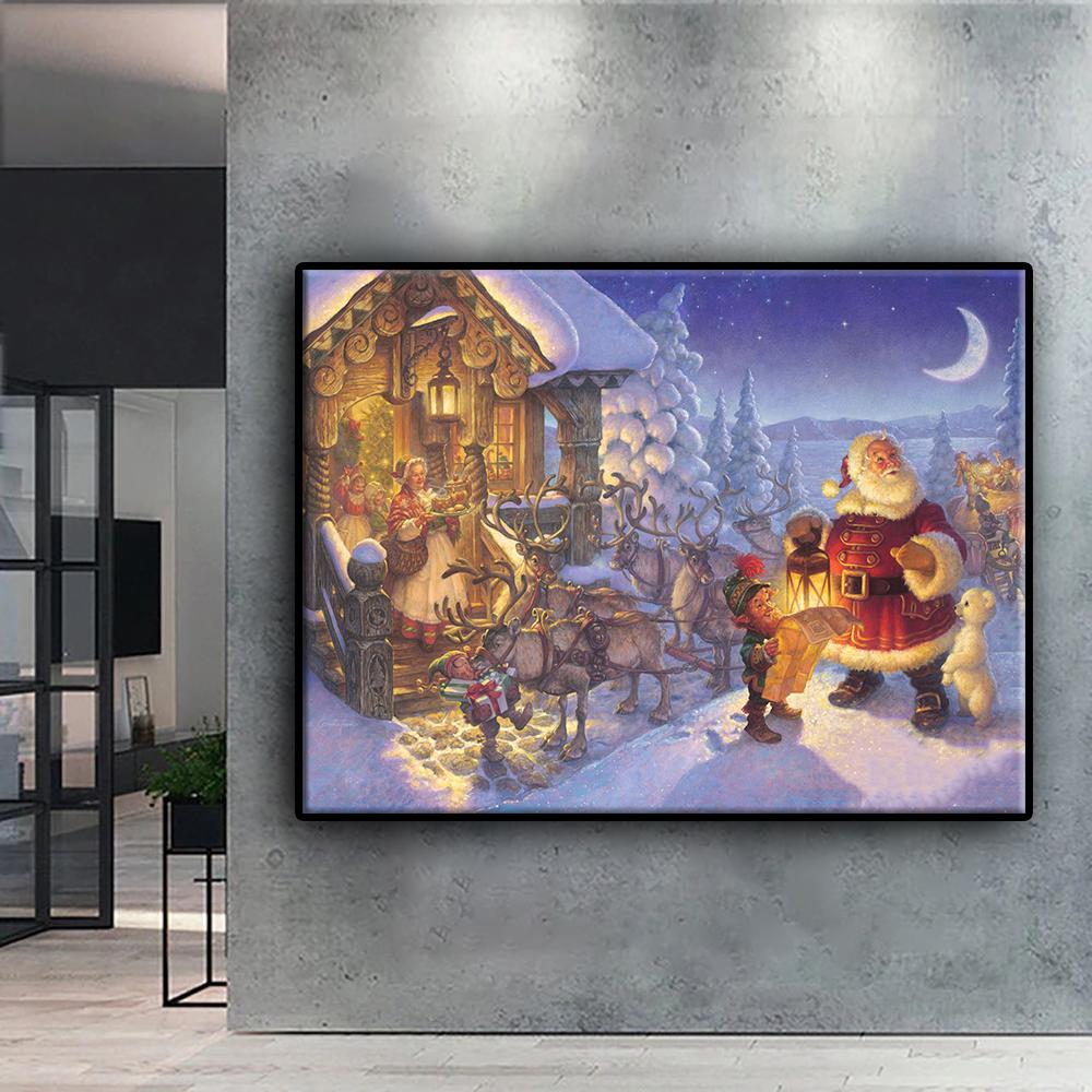 Diamond Painting Christmas Tree Santa Snowman Embroidery Cross Stitch Rhinestone Home Decor