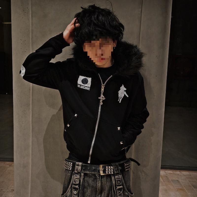 European and American Dark Style Winter Hooded Men's and Women's Casual Hip-hop Printed Loose Hoodie