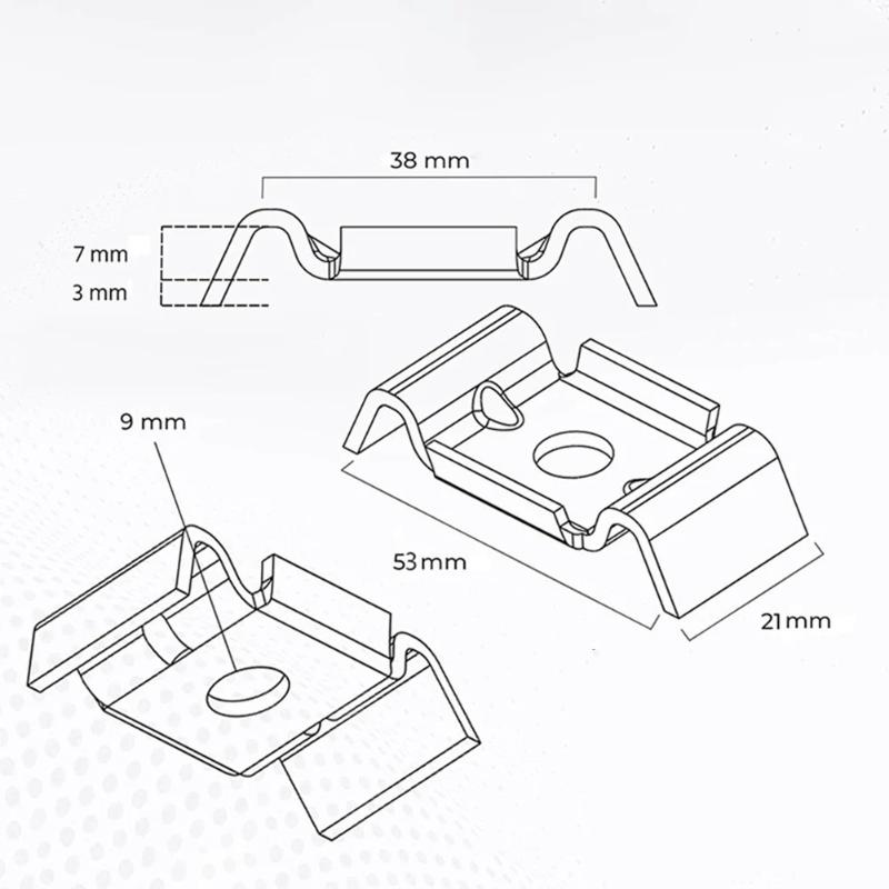 Fence Attachment Clamps 10X Stainless Steel Mesh Fence Bracket Holder Anti-Theft Design Barrier Attachment Fixing Metal Bracket