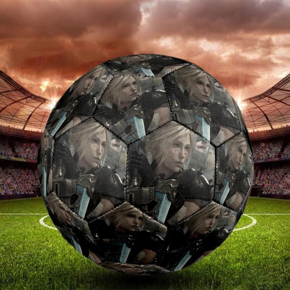 Final Fantasy Print Size 5 Soccer Ball, Standard Match Football for Sports Game and Team Practice, Ideal Gift for Soccer Fans