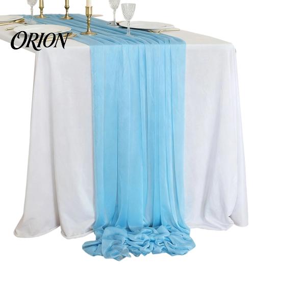 Beautiful Table Centerpiece Runner Sheer Flowing Runner, Chiffon Wedding Elegant Solid Color Protector for Dining Home Bridal Shower Party Decor Heat