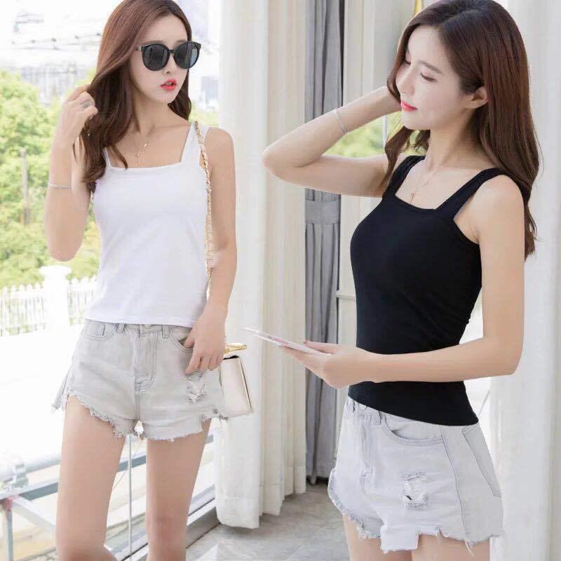 2025 Versatile Women's Korean-Style Wide Shoulder Sling Vest Top for Students