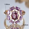 Charm Female Purple Zircon Stone Oval Engagement Ring Vintage Yellow Gold Color Wedding Jewelry For Women