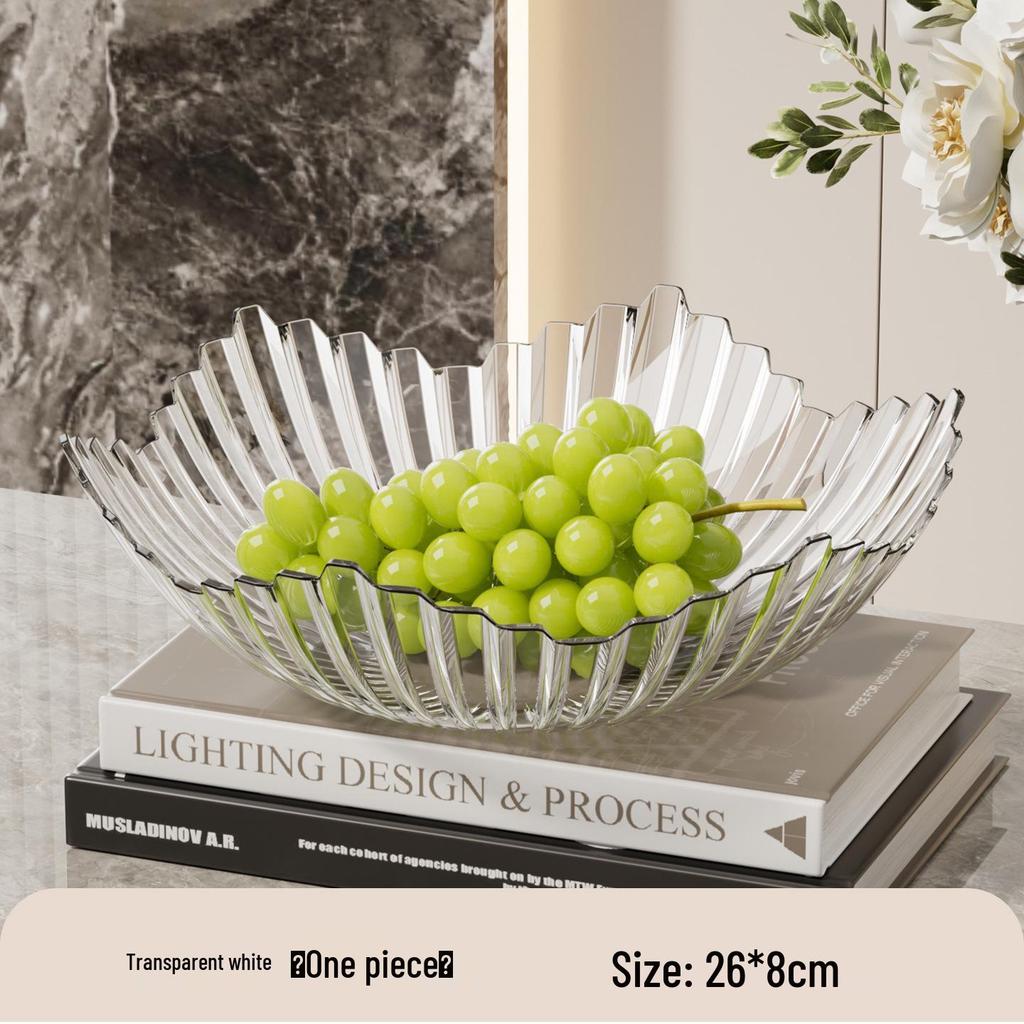 Nordic Style Crystal Fruit Bowl - Elegant Candy & Snack Display for Living Room Coffee Table