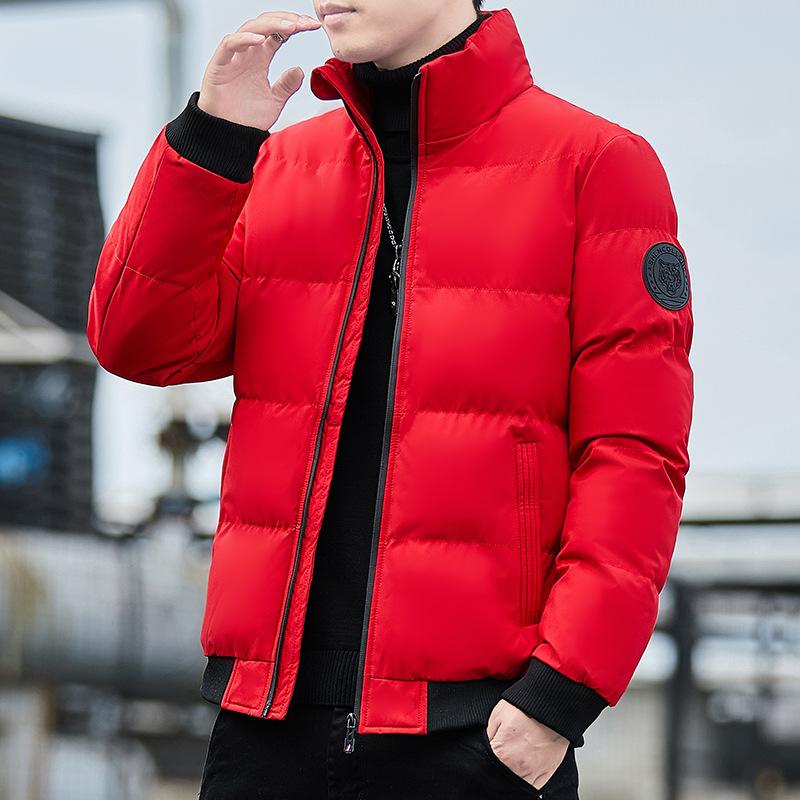 Jaqueta Acolchoada Masculina Nova Acolchoada Espessa Curta Gola Alta Solta Maré Nacional Roupas Acolchoadas Roupas de Inverno Masculinas