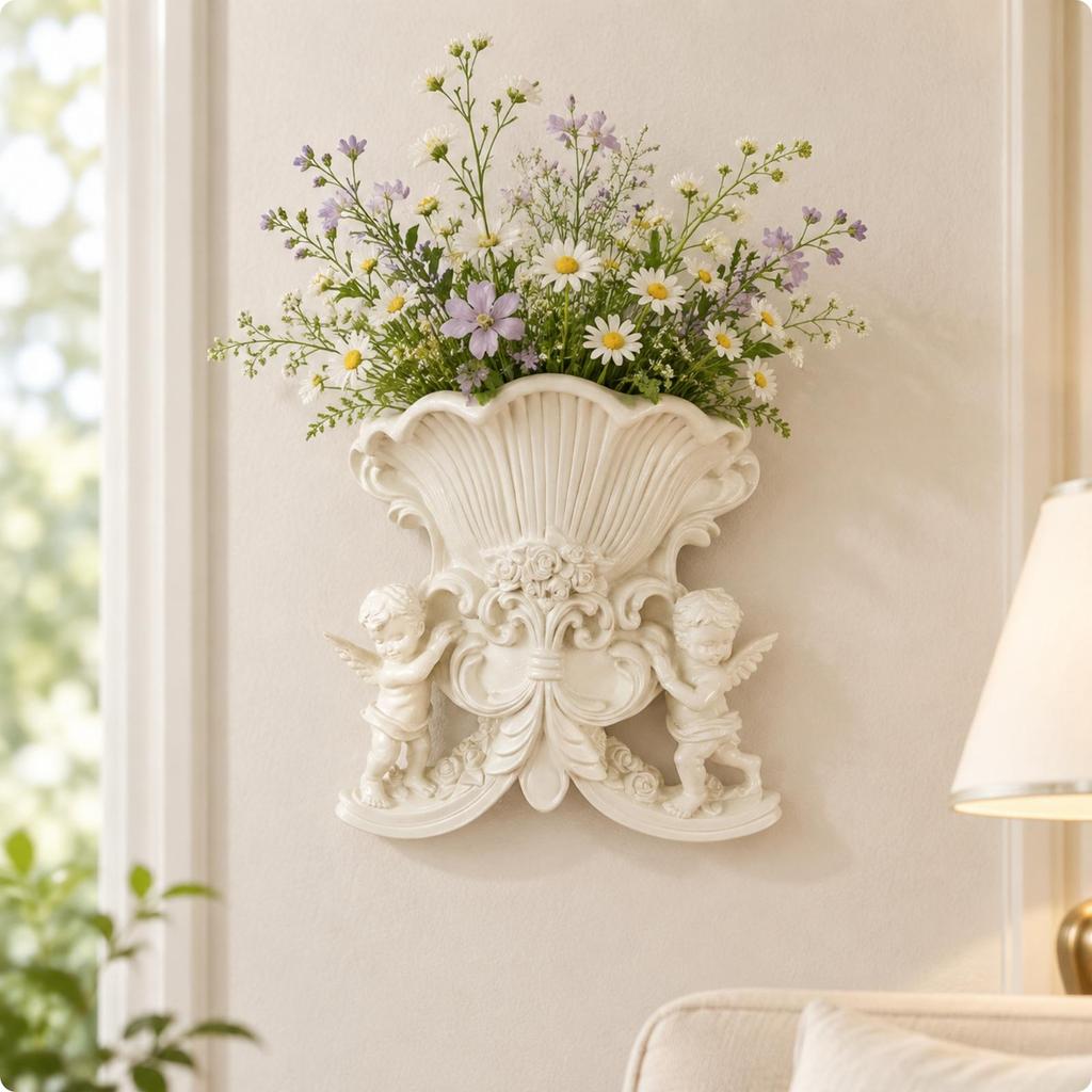 WallMounted Decorative Planter Sculptural caseShaped Wall with Figures Artistic Flower Pot
