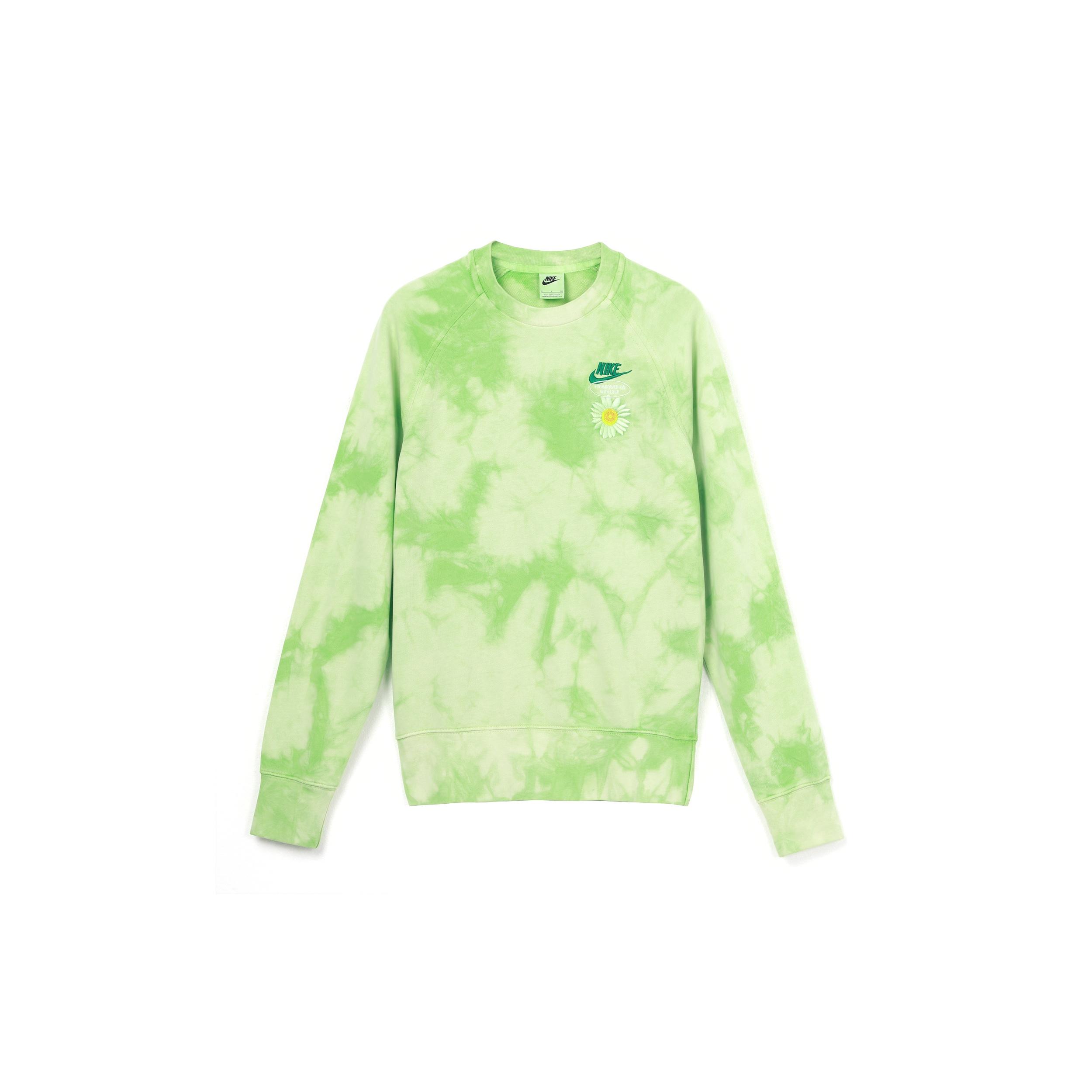 Men s Nike Sportswear Tie Dye Daisy Embroidered Round Neck Bright Green DM5011-332 M