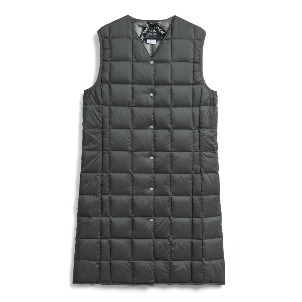 Taion Down Dark Charcoal Women's W001-LONG Vest,