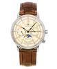 Mediterranee Mondphase Lederarmband Champagner Zifferblatt Quarz 96375 Herrenuhr