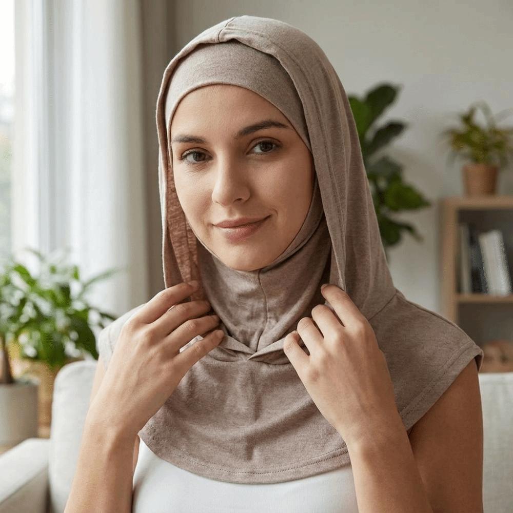 Breathable Integrated Base Headscarf Multifunctional Neck Cover Hat Soft Elastic Hooded Scarf  Gift