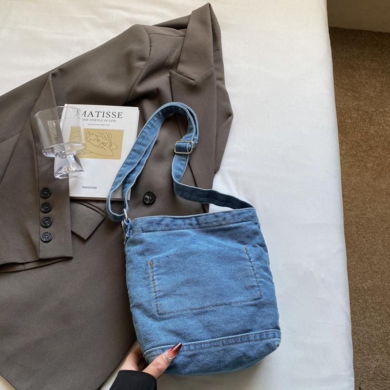 Denim Bag Women's Shoulder Bag Bucket Bag Large Capacity Crossbody Bag