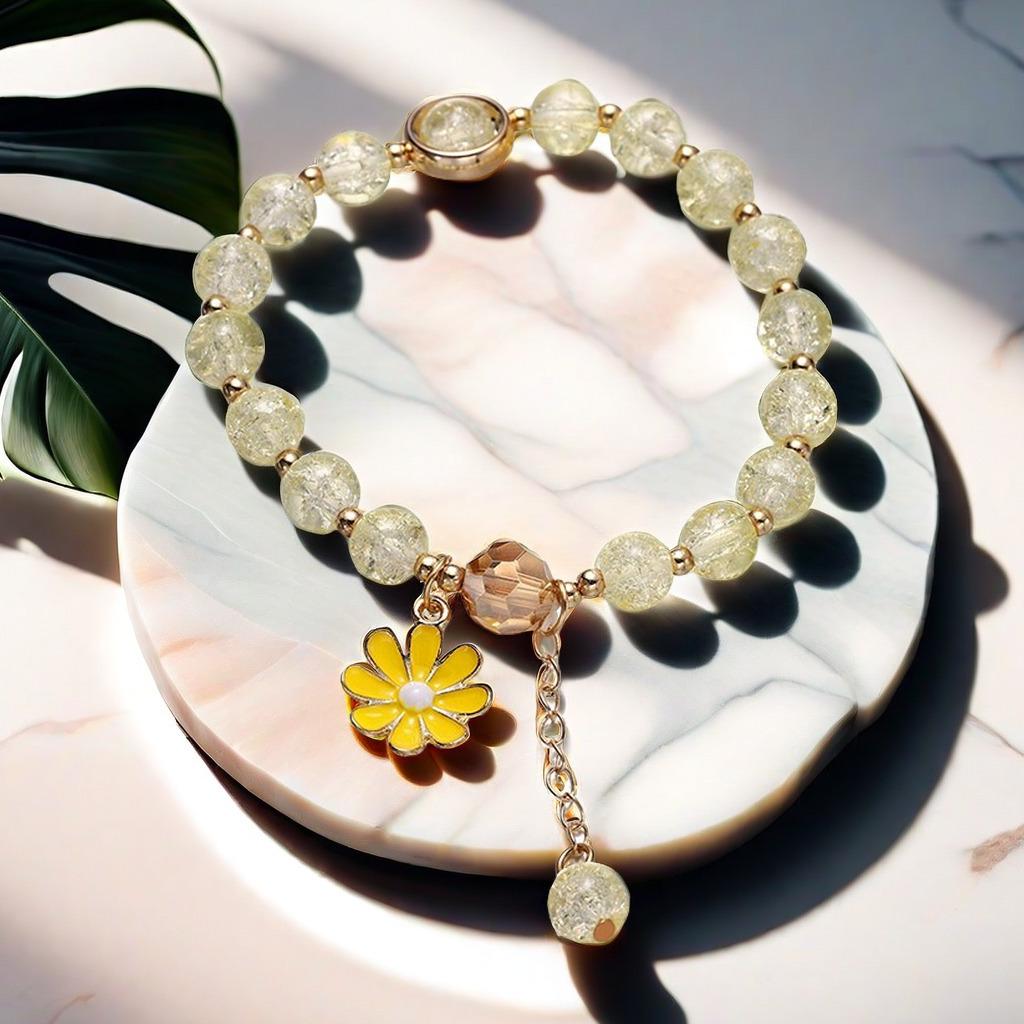 Daisy Popcorn Beaded Bracelet: Elegant Women's Hand Jewelry