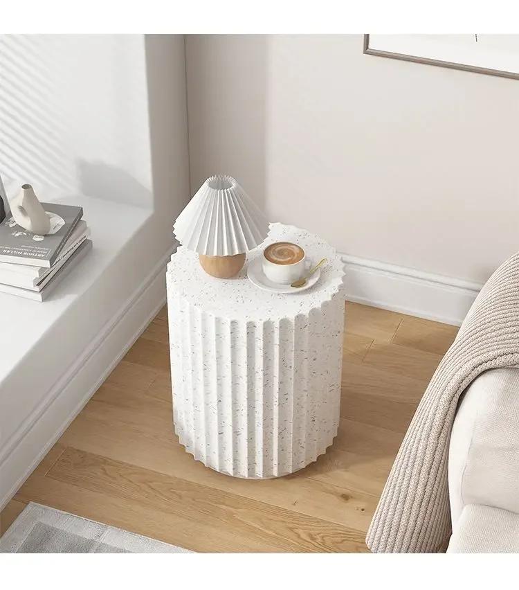 Cream wind sand hair edge table ins minimalist modern home bedroom apartment bedside corner table living room coffee tables