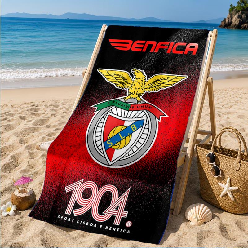 Ben Football Crest Printed Microfiber Beach Towel, Soft And Absorbent, Quick-Dry, Ideal for Summer Travel, Beach Essential, Swimming Pool