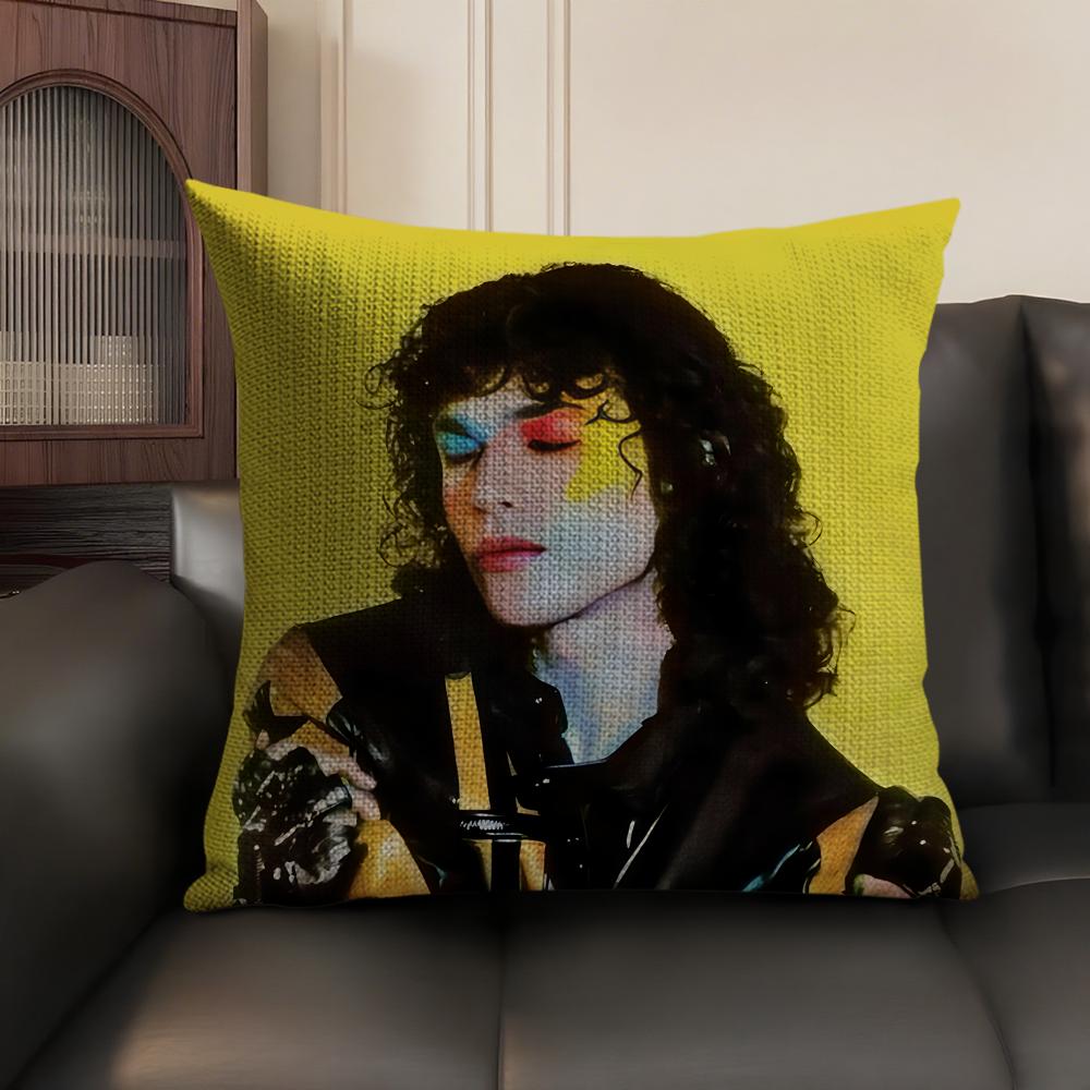 Singer CConan GGray Cushion Cover Natural Linen Organic Fabric DoubleSided Printing Sofa Home Decor Gift Pillow Case