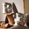 Digital Design Cushion Cover Anti-dustmite Pillowcase Invisible Zipper Silky Short Plush Sofa Cushion Cover