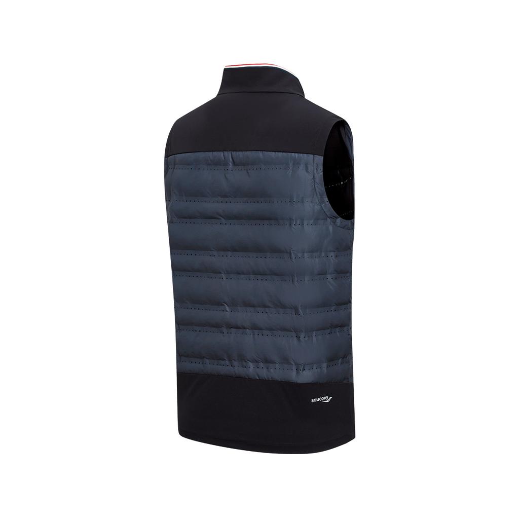 SAUCONY Color Block Stand Collar Zipper Sleeveless Vest Men Vests SA2269PV21T-BL167