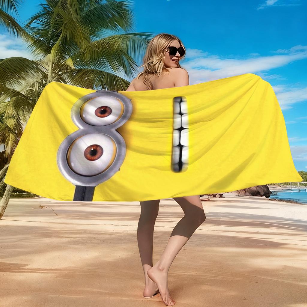 Grin Big-eyed Cute Creature Bananamaster Beach Towel Quick-drying Suitable for Beach Pool Gym Cute Gift for Friends Families