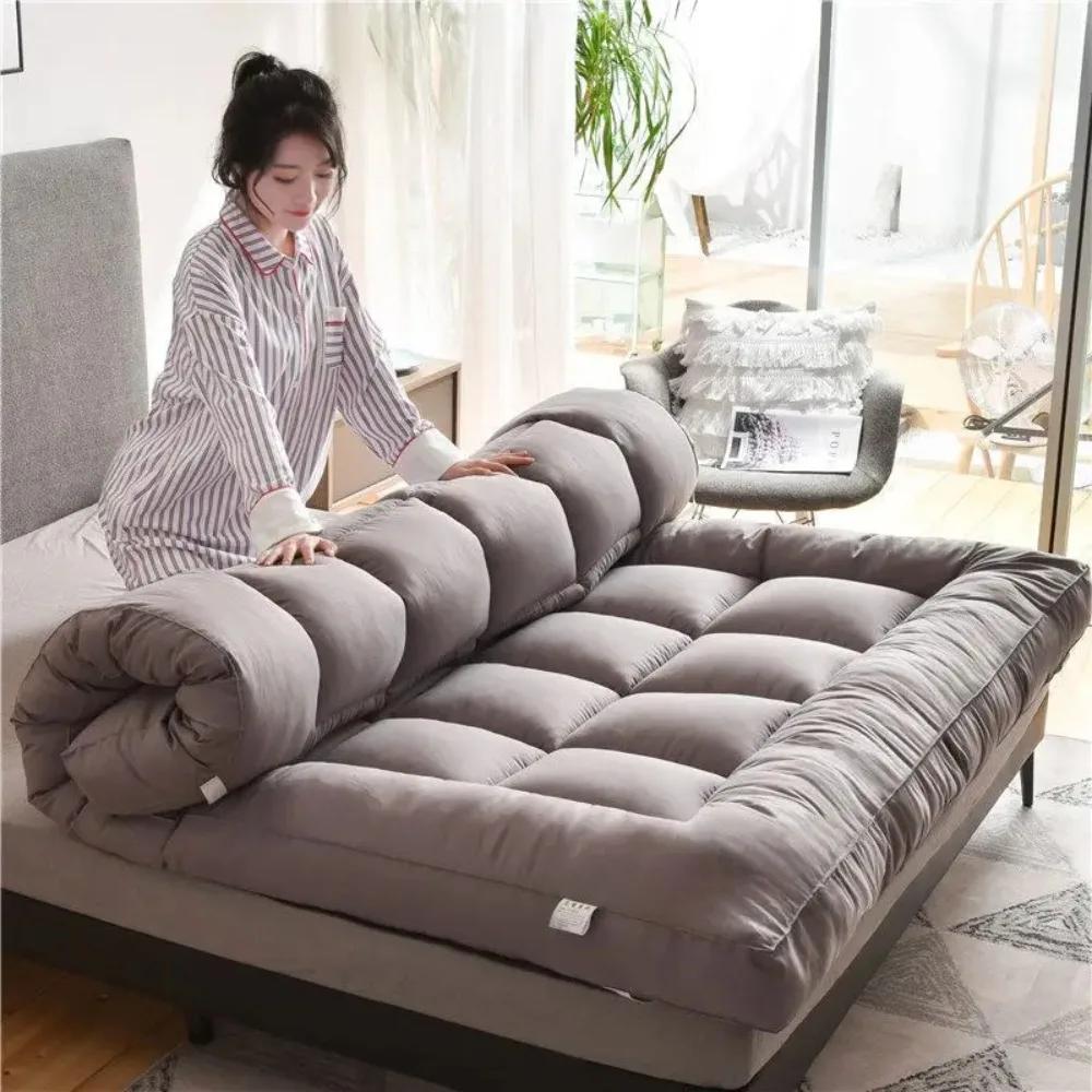 Bed Mattress Foldable Soft Student Dormitory Roll Up Floor Tatami Mat Adult Skin Friendly Breathable Sleeping Thick Bed Mattress