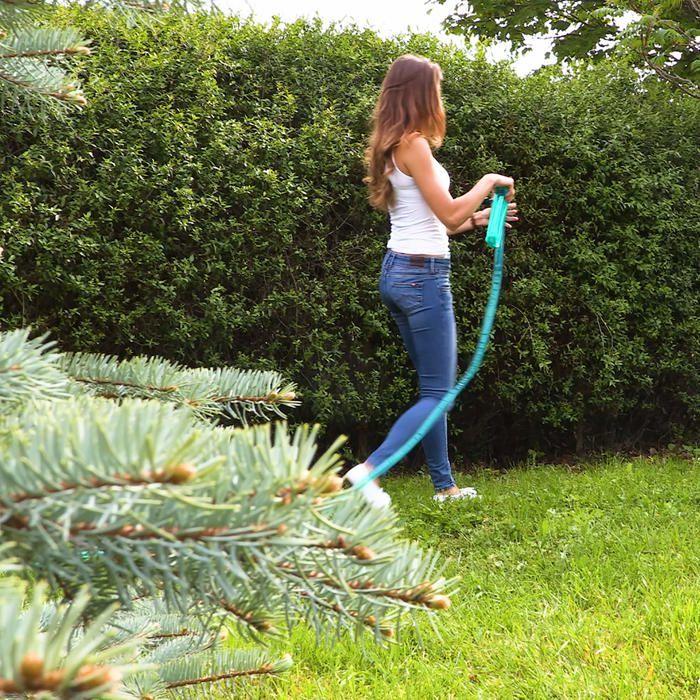 Tuyau d'arrosage plat 10 m avec trous - arroseur pour jardin, vert, 1 pièce