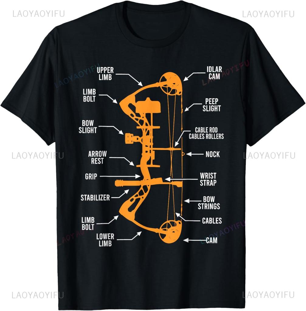 Anatomy of Archery Bow Hunting - Bowhunting T-Shirt Print Original Design Gifts T Shirts Unisex Summer Streetwear Tops Camiseta