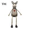 Unique Office Desk Accessories Rustic Donkey Shelf Sitter Figurine, Hanging Leg Farm Animal Statue, Artistic Home Accents Whimsical Country