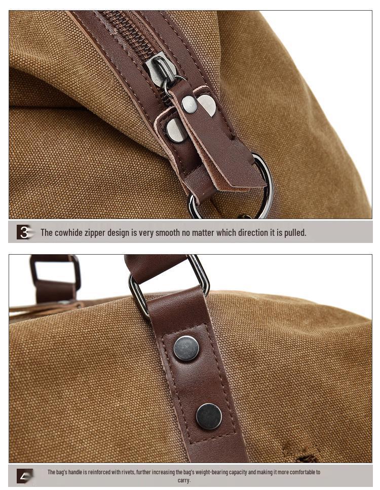 Stylowa Torba Podróżna Unisex Płócienna o Dużej Pojemności - 3 w 1: na Ramię, Crossbody i do Ręki