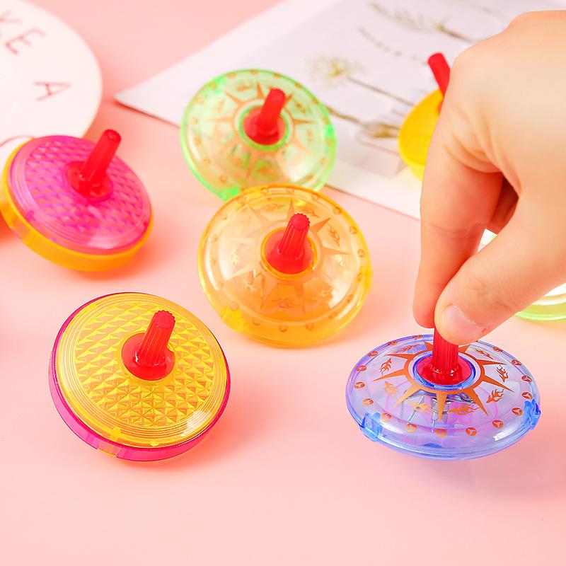 5 Pack Led Flashing Mini Spinning Tops Multicolored With Gyroscope Kids Novelty Bulk Spin Toys Party Favors Gifts