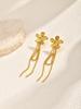 Gold Color Flower Tassel Earrings for Women Stainless Steel Starfish Tassel Earrings 2026 New Trendy Party Jewelry Gift