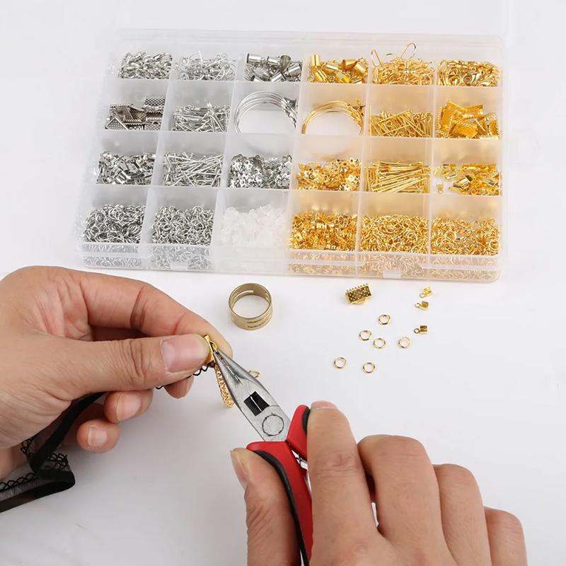 Ear Hook Accessory Kit with Storage Box Handmade DIY Production Jewelry Material Package Alloy for Bracelet Necklace Earring TMZ