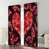 2pcs Gilded Heart-shaped Patterned Curtains   Light Luxury Retro Romance   Bedroom Living Room   Drawbar Pocket Decoration