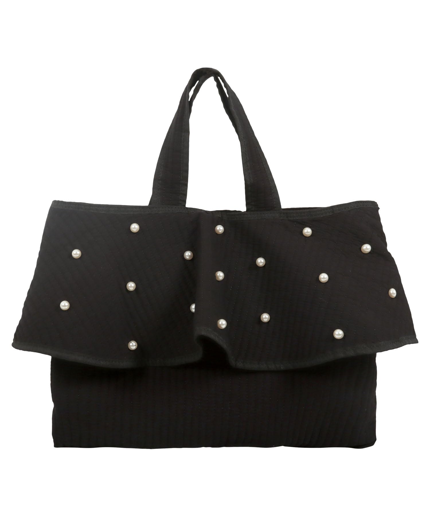 

Ruffle Nubi Bag for Tote Sub Quilted Black [Kobe Lettuce] Women, Pearl, Mother s Bag, Bag, Bag, [B1585] M, чорний