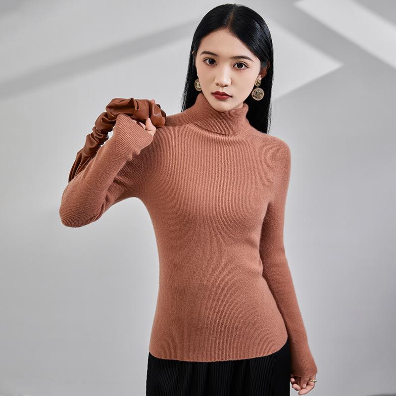 Women's Autumn/Winter 2025 Half-High Neck Slimming Knit Sweater - Comfortable & Fashionable Base Layer Top