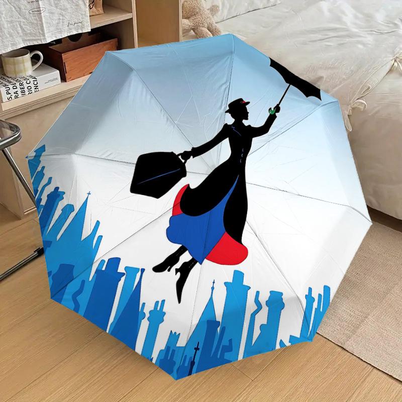 1PC Mary Poppins Flying Umbrella-8-Rib Reinforced, Automatic Open, Lightweight & Durable, Cute Fashion Accessory for Outdoor-W178