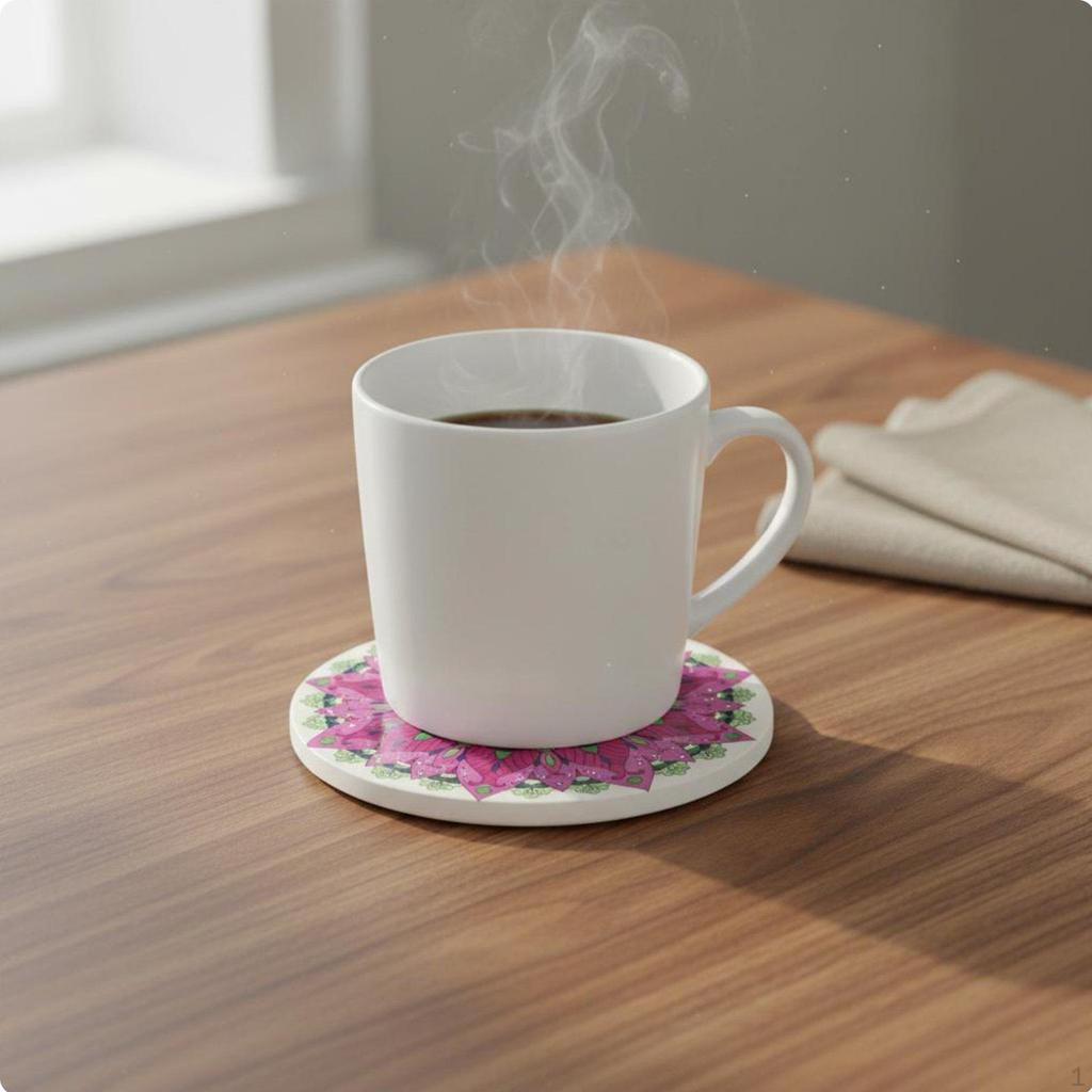 Ceramic Absorbent Coaster Non-Slip Protects Furniture