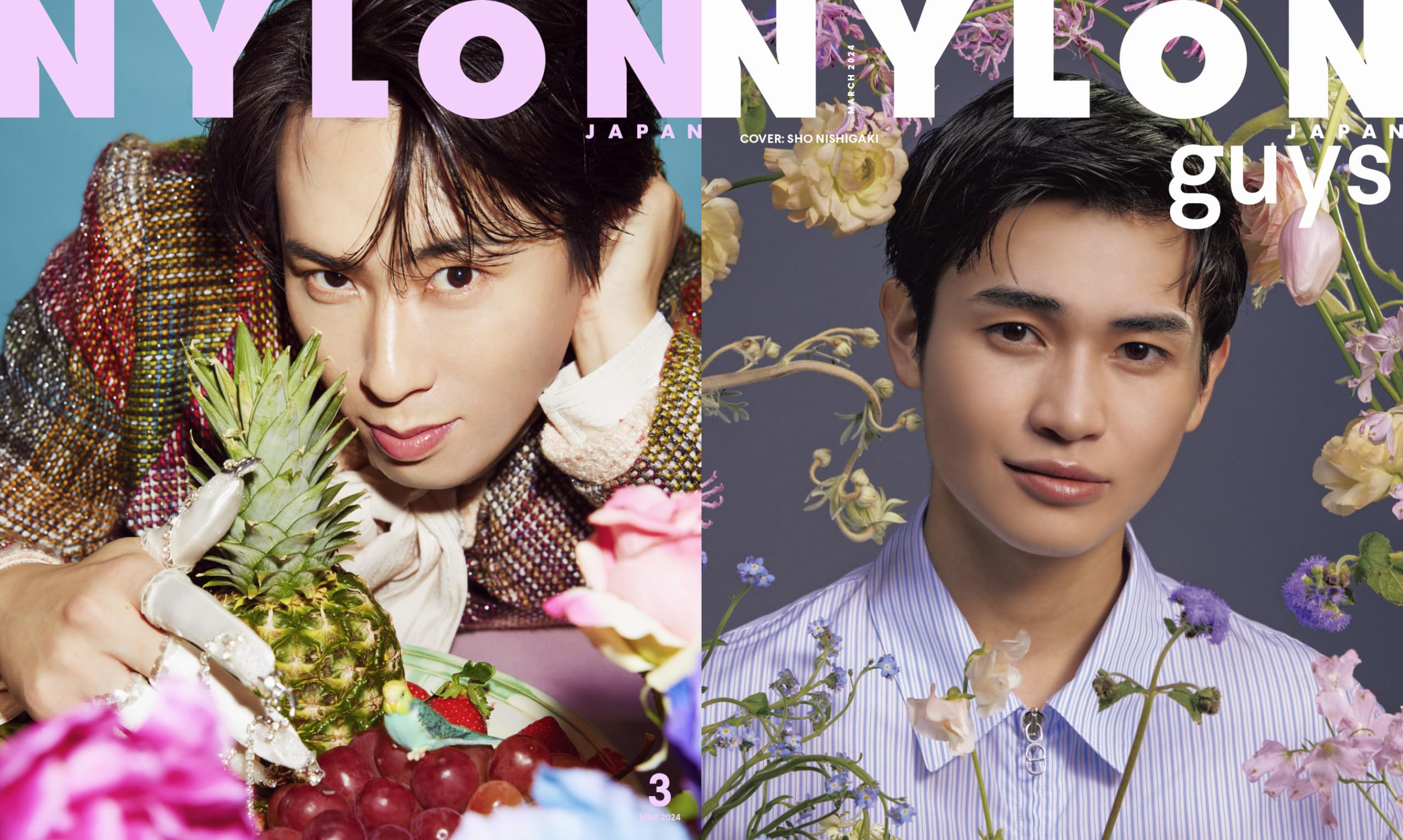 NYLON JAPAN Март 2024 Выпуск Рёта Миядатэ парни Такуми [Журнал] [Обложка (Снеговик) / обложка Nishigaki]