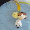 3 Types of Keychains with a Squirrel Chick and a Bird Doll with Sunken Eyes