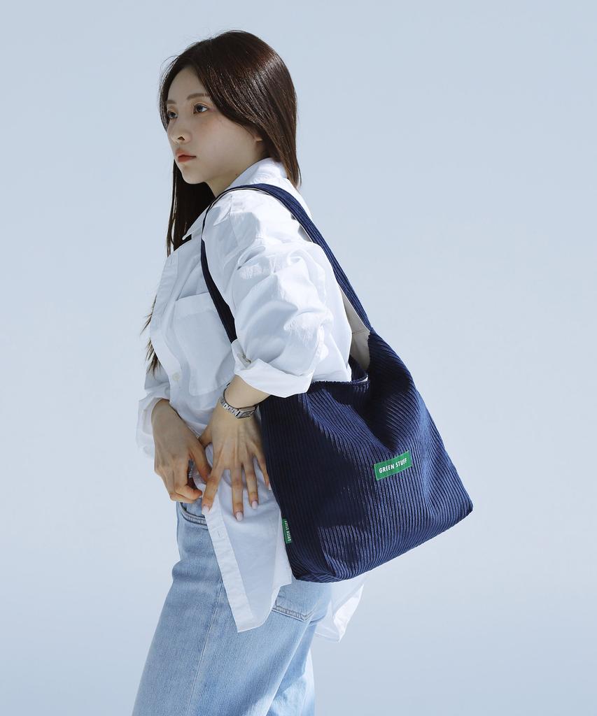 Green Stuff Simple Shopper Bag 62 Classic Corduroy - Navy
