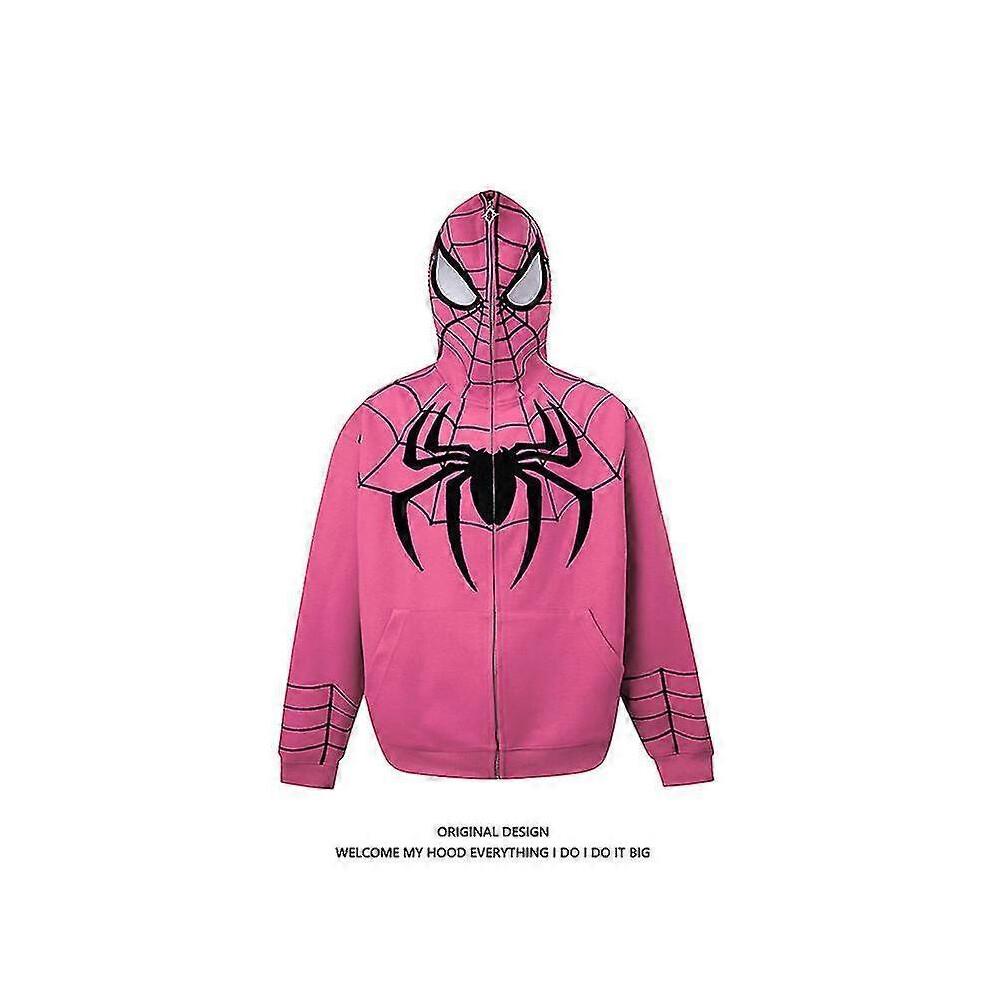 (M, schwarz) Spiderman Hoodie Reißverschluss Strickjacke Street Locker Jacke