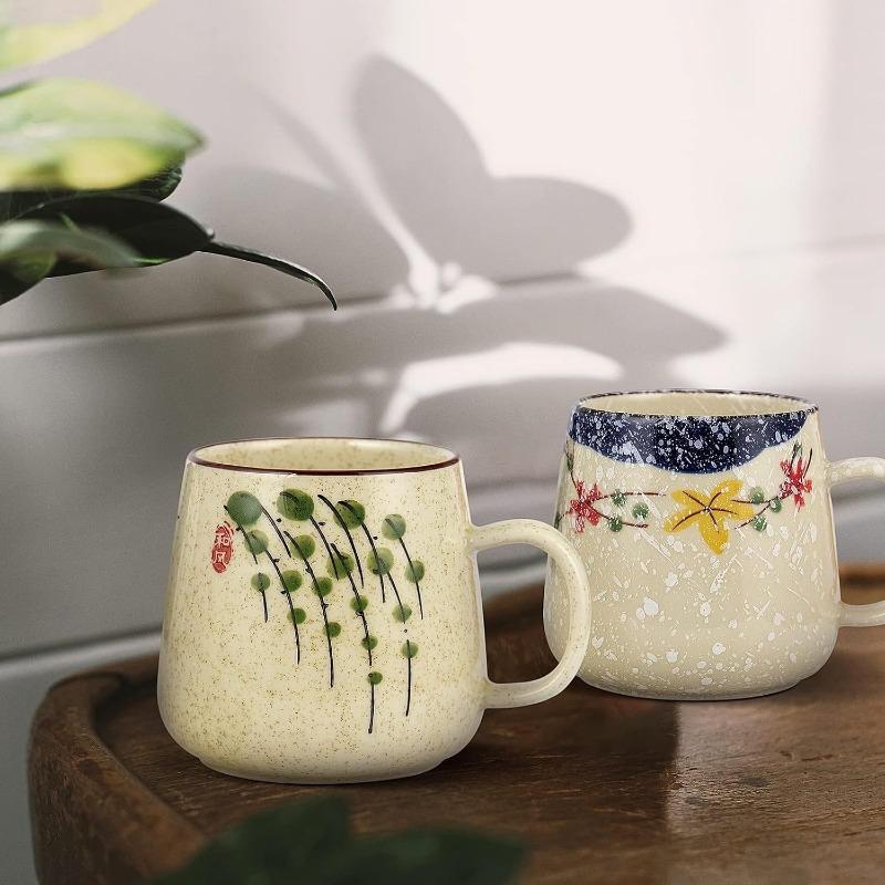 7,11 cm 4 ks Japonský retro keramický hrnek Asijský čínský kávový šálek Sada pro restauraci, jídelnu, statek, kavárnu, domov