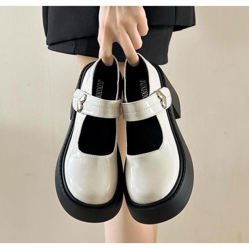 Fashion Chunky Platform High Heels Pumps Women 2025 Spring Autumn Belt Buckle Mary Jane Lolita Shoes Woman Black Beige Cute Party Shoes